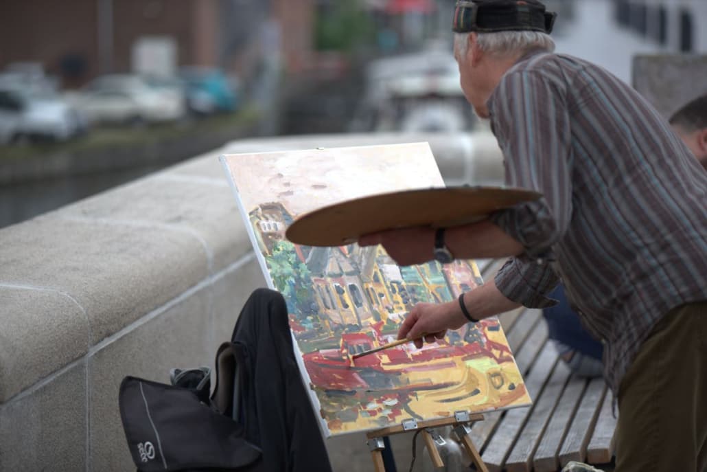 Workshop schilderen in het Monet Atelier, Louis Breeuwer & Lou Bronger
